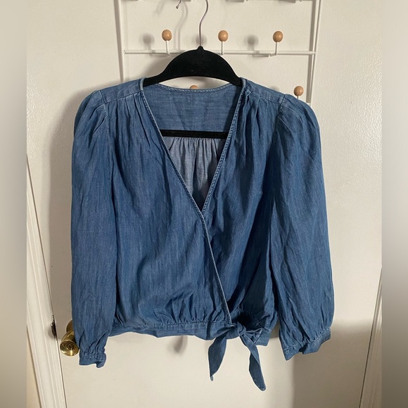 Madewell Chambray Wrap Top - Picture 6 of 8